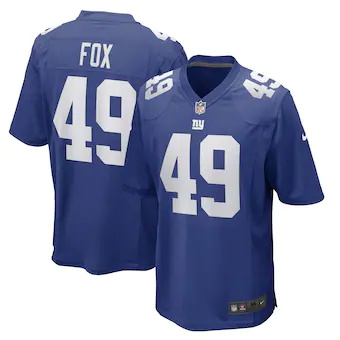 mens nike tomon fox royal new york giants game player jerse